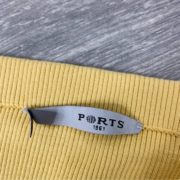 Ports 1961 Women’s Ribbed Knit Mini Skirt Vintage 90s Y2K Mustard Yellow S 2000 - Picture 8 of 13